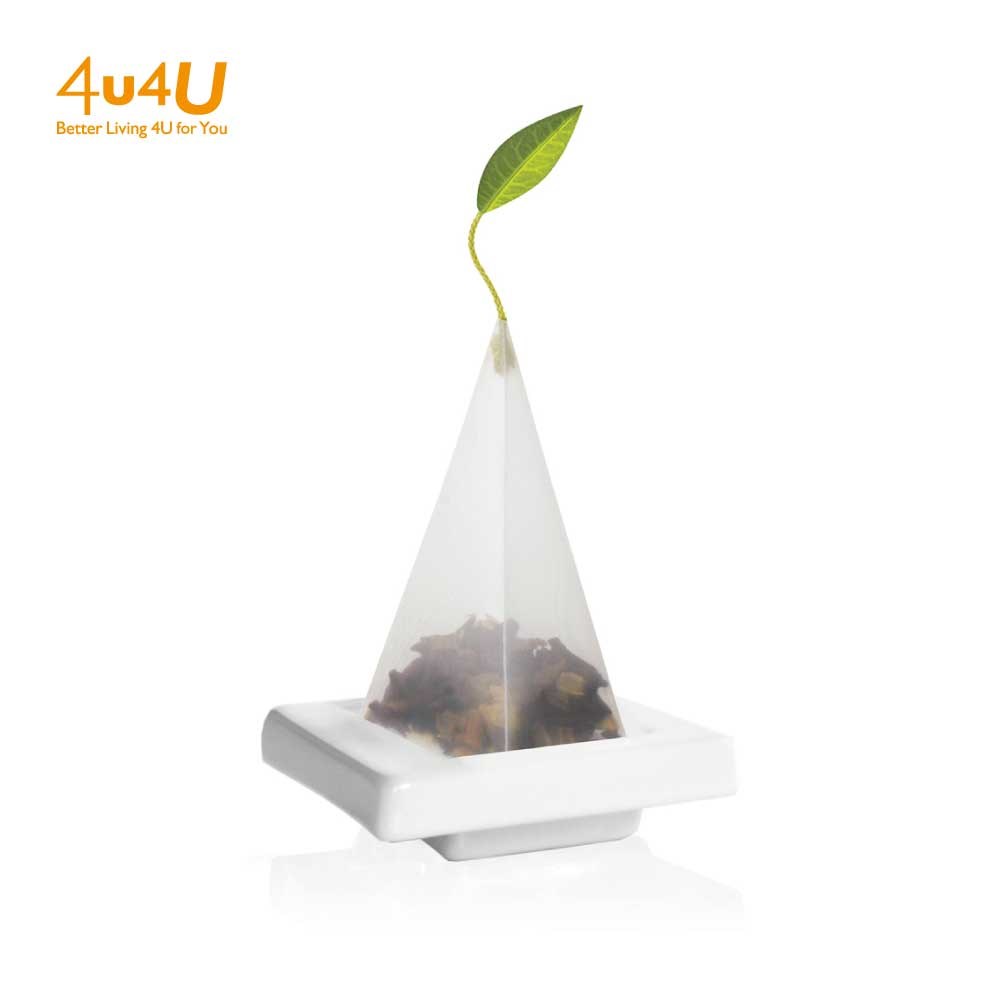 【Tea Forte】2入陶瓷方型茶托 - 白瓷