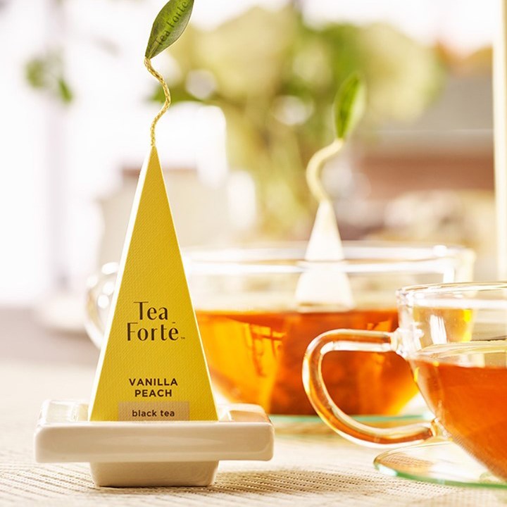 【Tea Forte】2入陶瓷方型茶托 - 白瓷