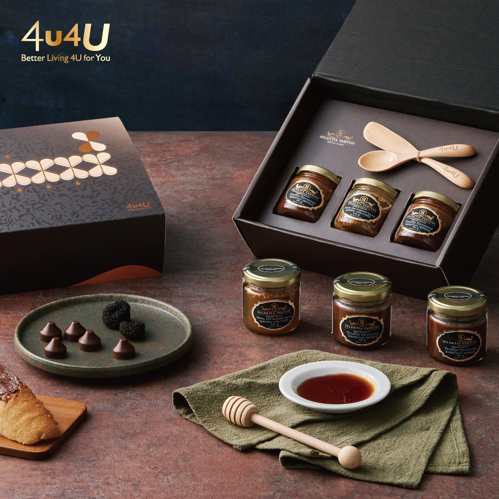 4u4U,義大利,SELEKTIA,禮盒,松露,醬料,調味,夏季,黑松露 ,Tartufi,TuberAestivumVitt.,獨特,香氣,罐頭,氣味,托斯卡尼,托斯卡那,托斯卡納,聖米尼亞托,Truffle,松露獵人,奶素,蜂蜜,芥末籽,可可,榛果,巧克力