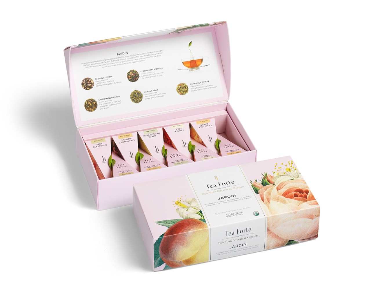 【Tea Forte】10入金字塔型絲質茶包 - 花漾少女 Petite Box - Jardin