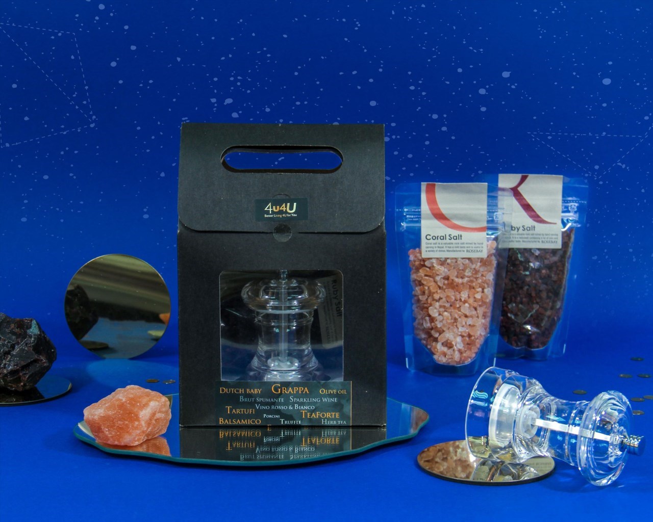 ROSEBAY,4u4u,喜馬拉雅山,食用,岩鹽,粉鑽,粉末,顆粒,研磨,天然,尼泊爾,純淨,紅寶石,研磨罐,陶瓷