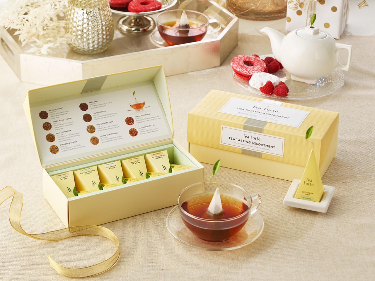 【Tea Forte】20入金字塔型絲質茶包 - 饗茶集錦 Presentation Box - Tea Tasting Assortment