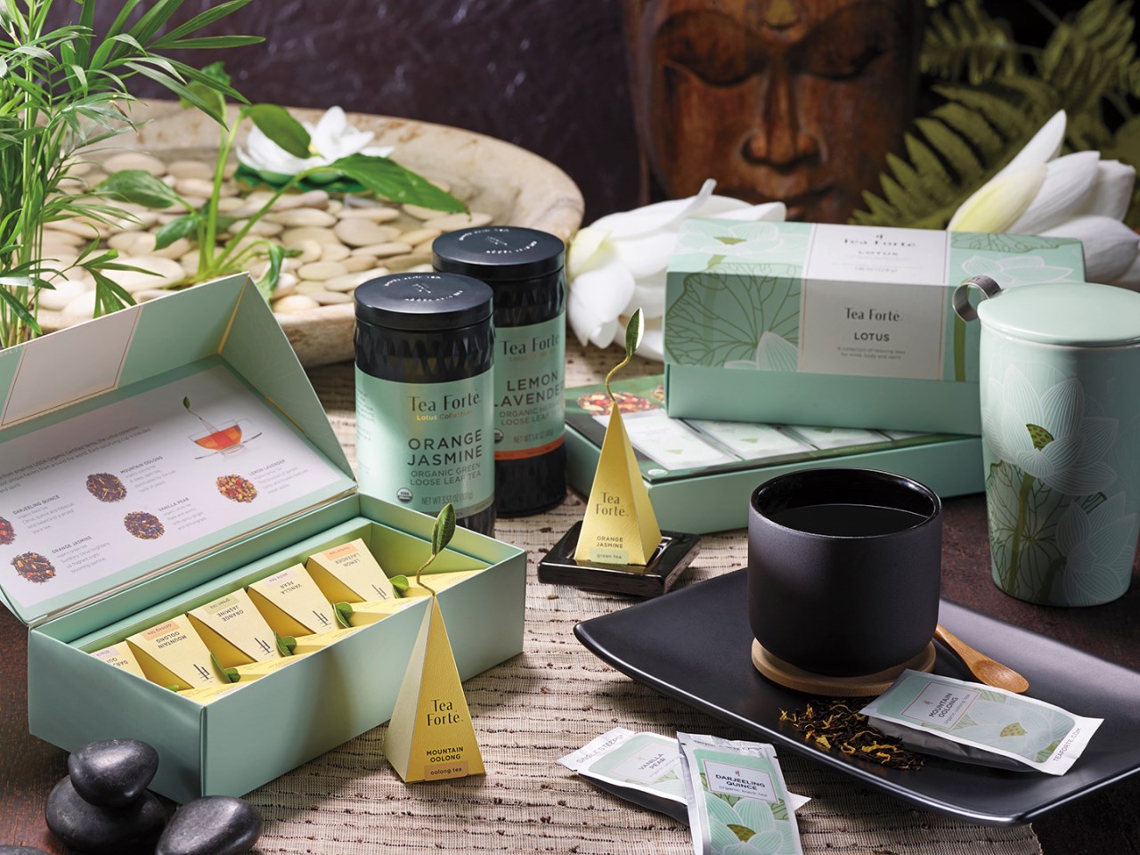 【Tea Forte】10入金字塔型絲質茶包 - 靜心蓮語 Petite Box - Lotus