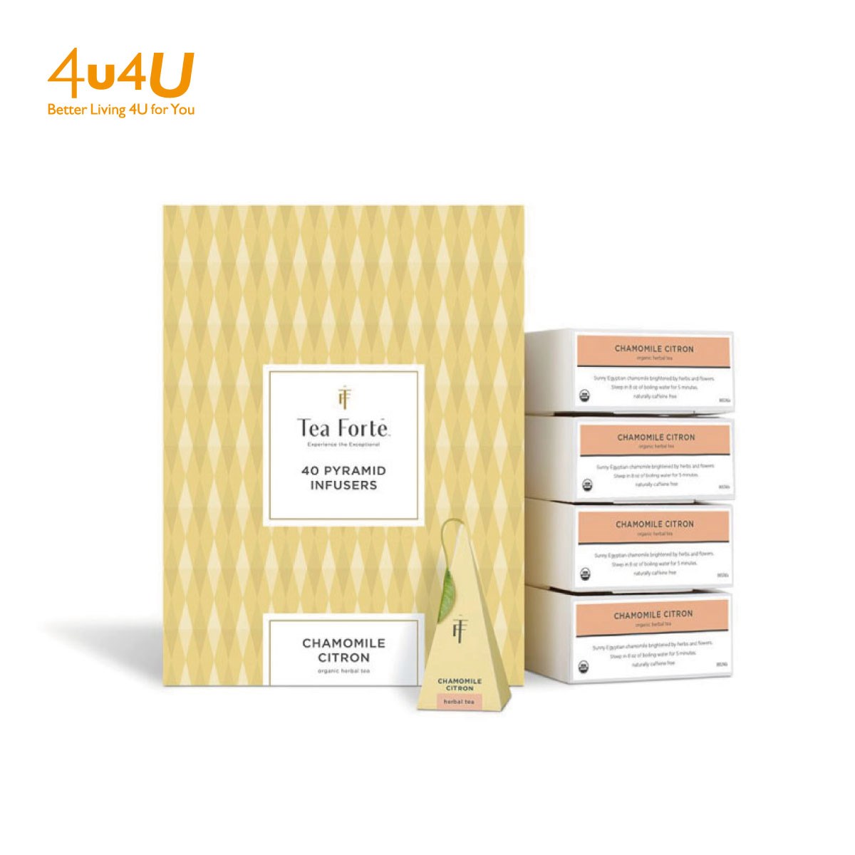 【Tea Forte】40入金字塔型絲質茶包 - 洋甘菊香櫞茶 Event Box - Chamomile Citron