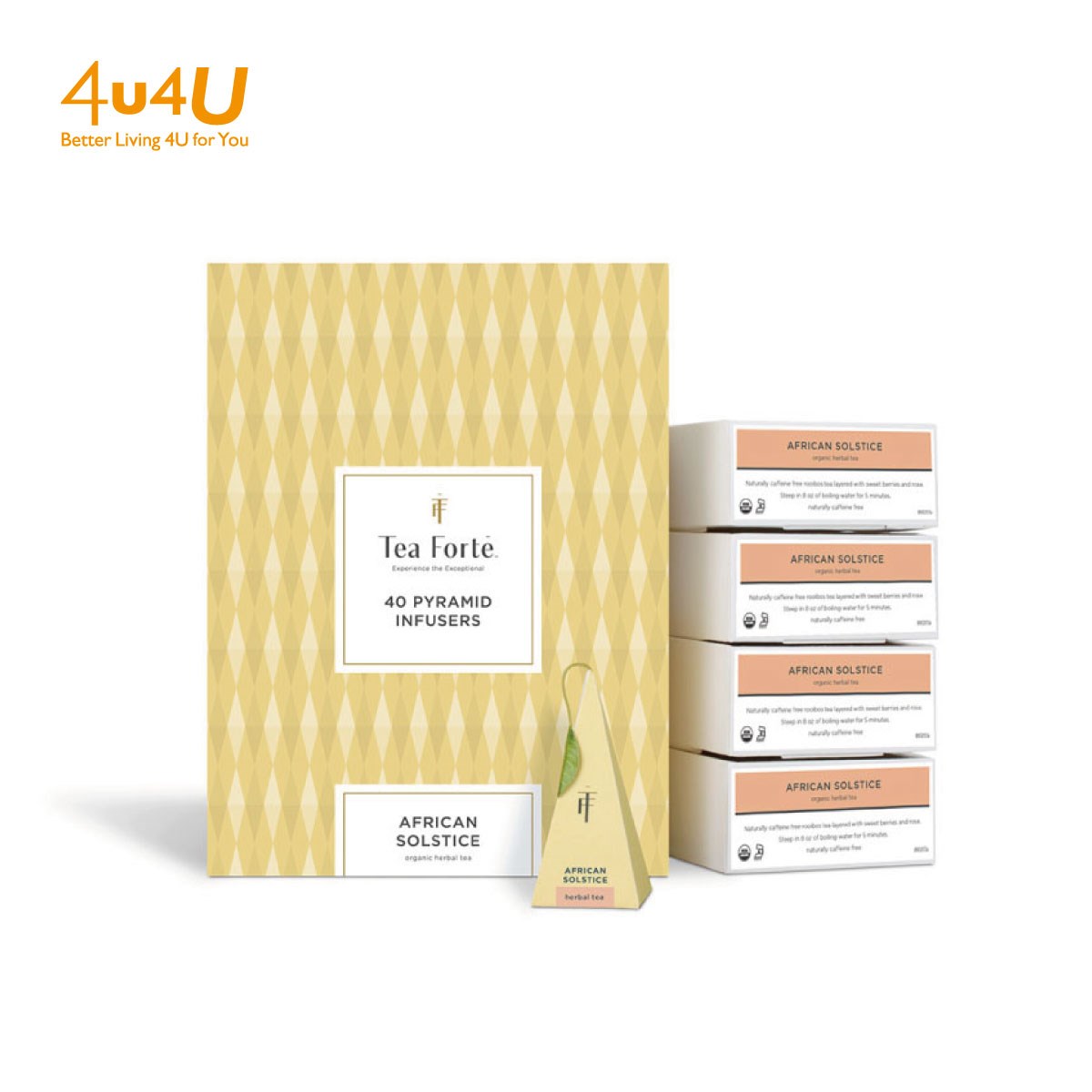 【Tea Forte】40入金字塔型絲質茶包 - 南非紅葉茶 Event Box - African Solstice