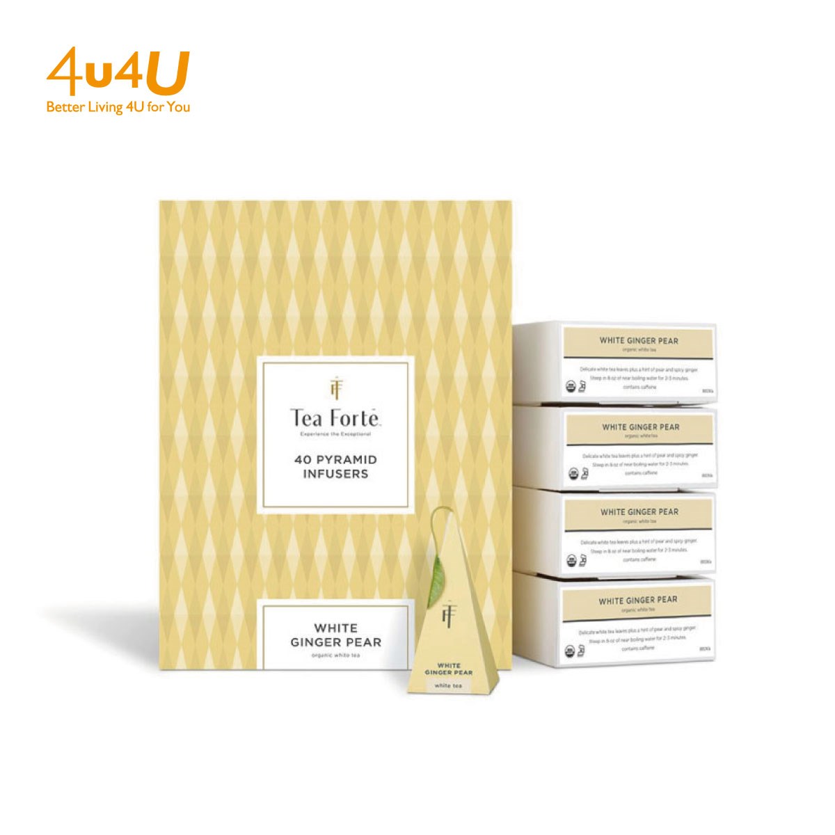 【Tea Forte】40入金字塔型絲質茶包 - 白薑梨花茶 Event Box - White Ginger Pear