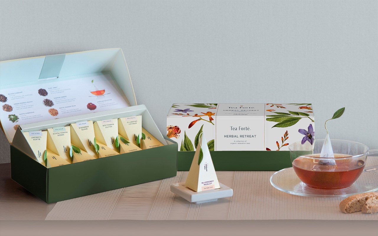 【Tea Forte】10入金字塔型絲質茶包 - 悠享草本 Petite Box - Herbal Retreat