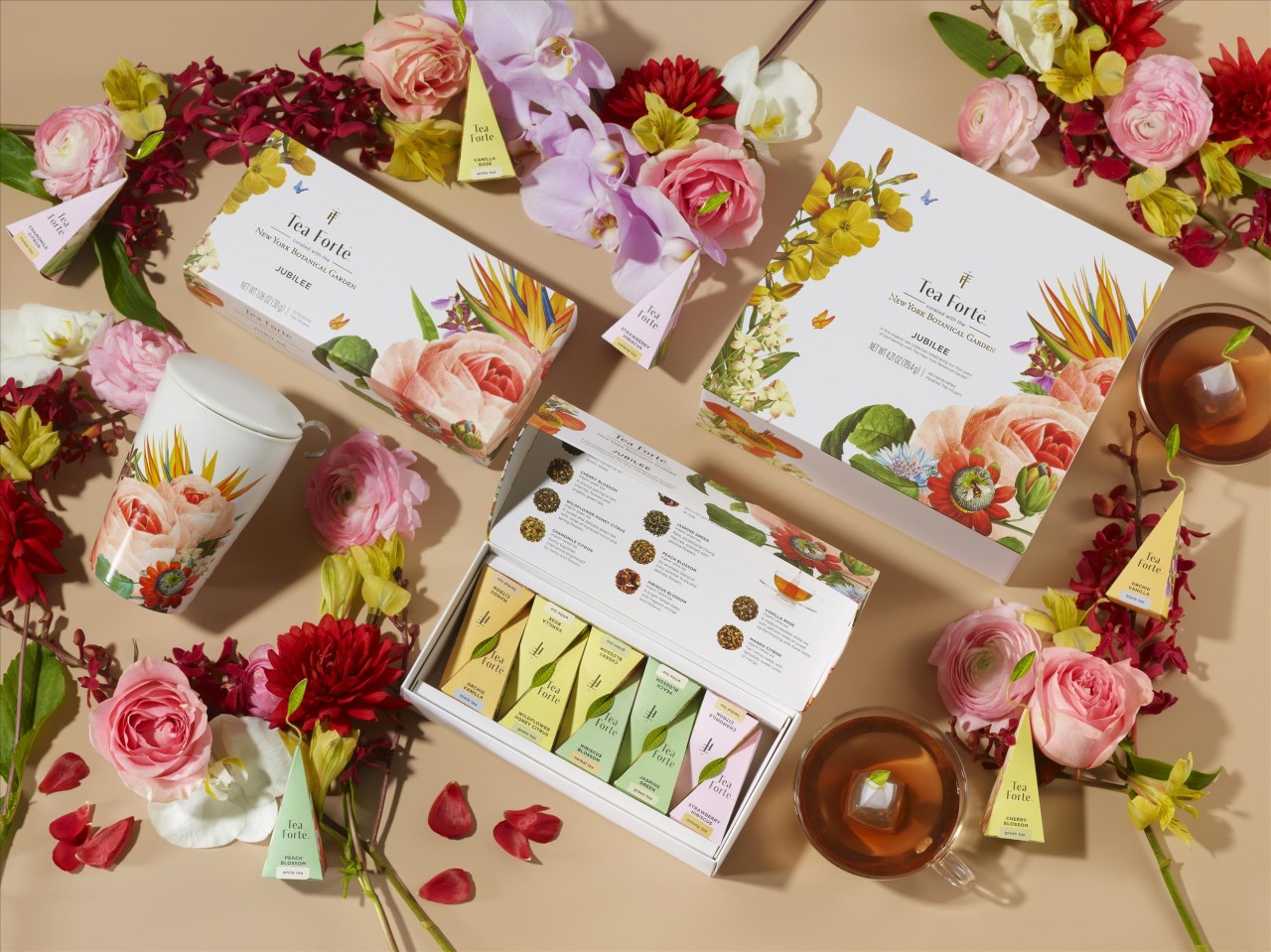 【Tea Forte】10入金字塔型絲質茶包 - 慶典花語 Petite Box - Jubilee