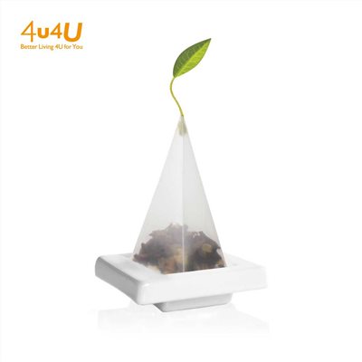 【Tea Forte】2入陶瓷方型茶托 - 白瓷