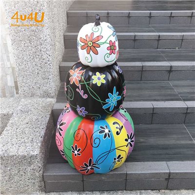 【4U4U】迷幻花園 彩繪南瓜三件組 擺飾